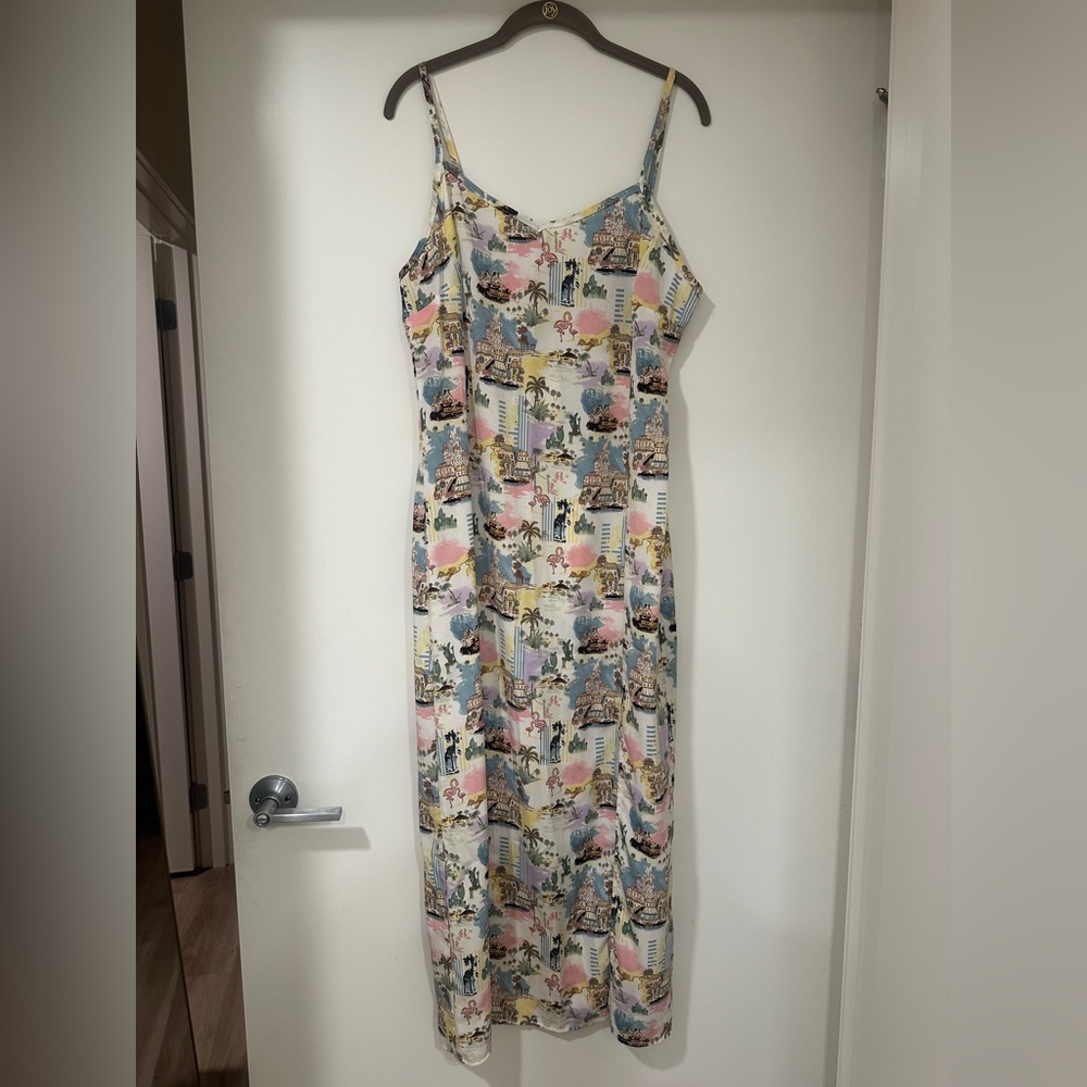 🌴 Ellison Pastel Print Midi Slip Dress